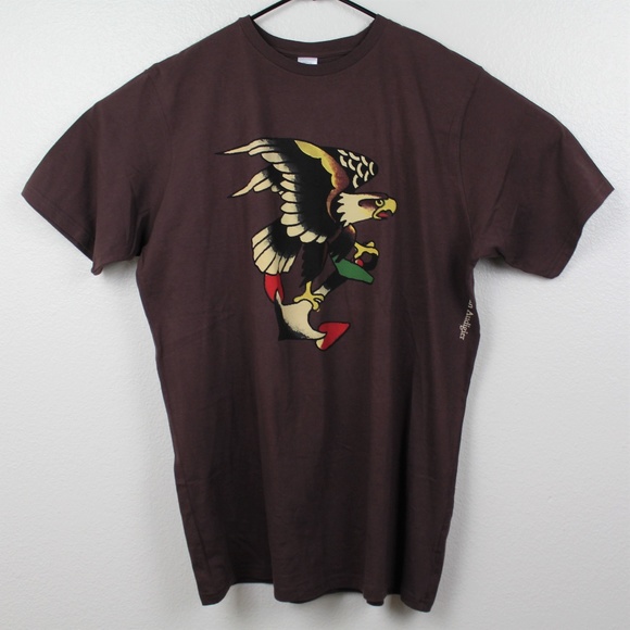 Ed Hardy Graphic Tee Brown - Picture 1 of 5